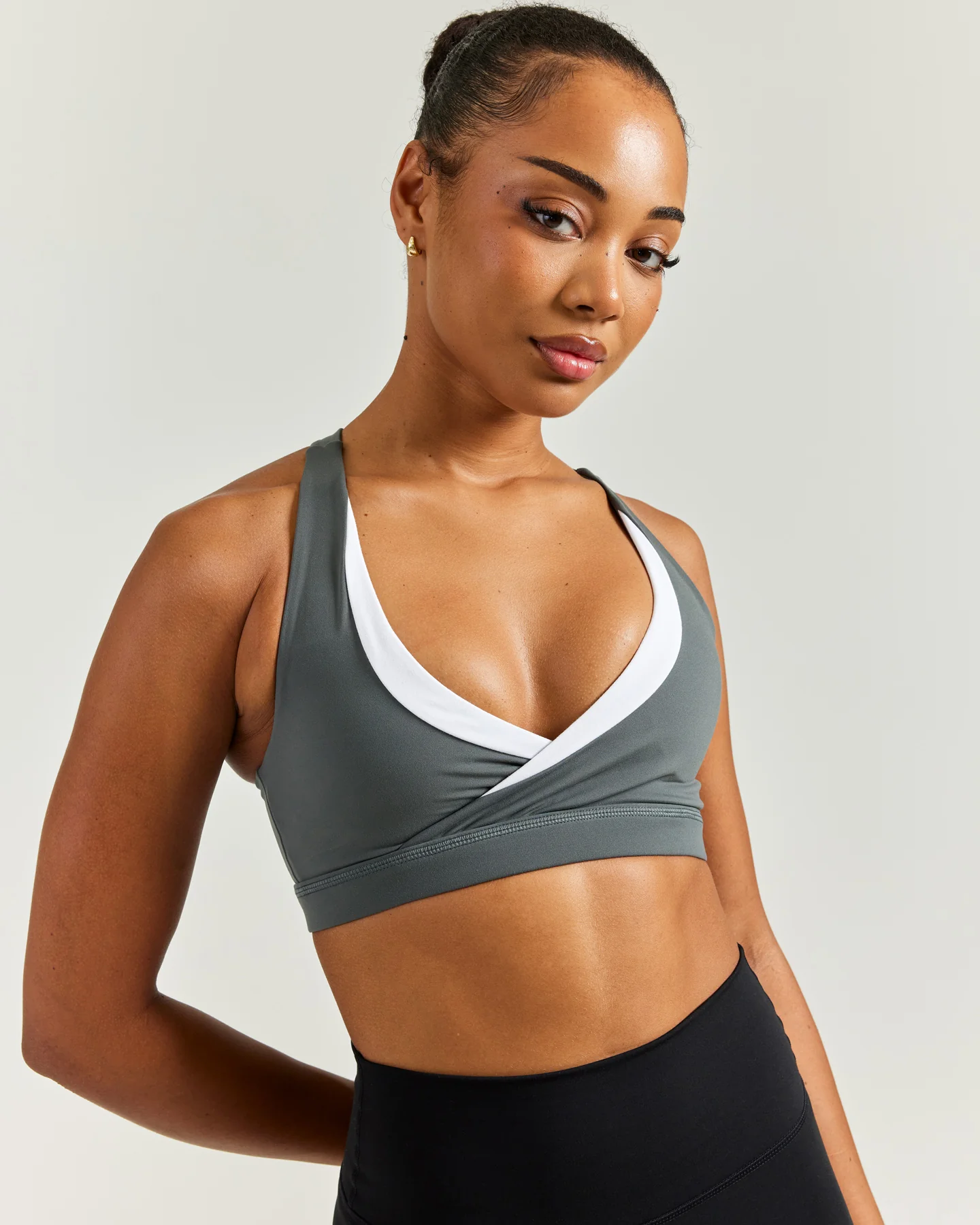 Aura Refine Bra - Cloud Grey / White - Image 4