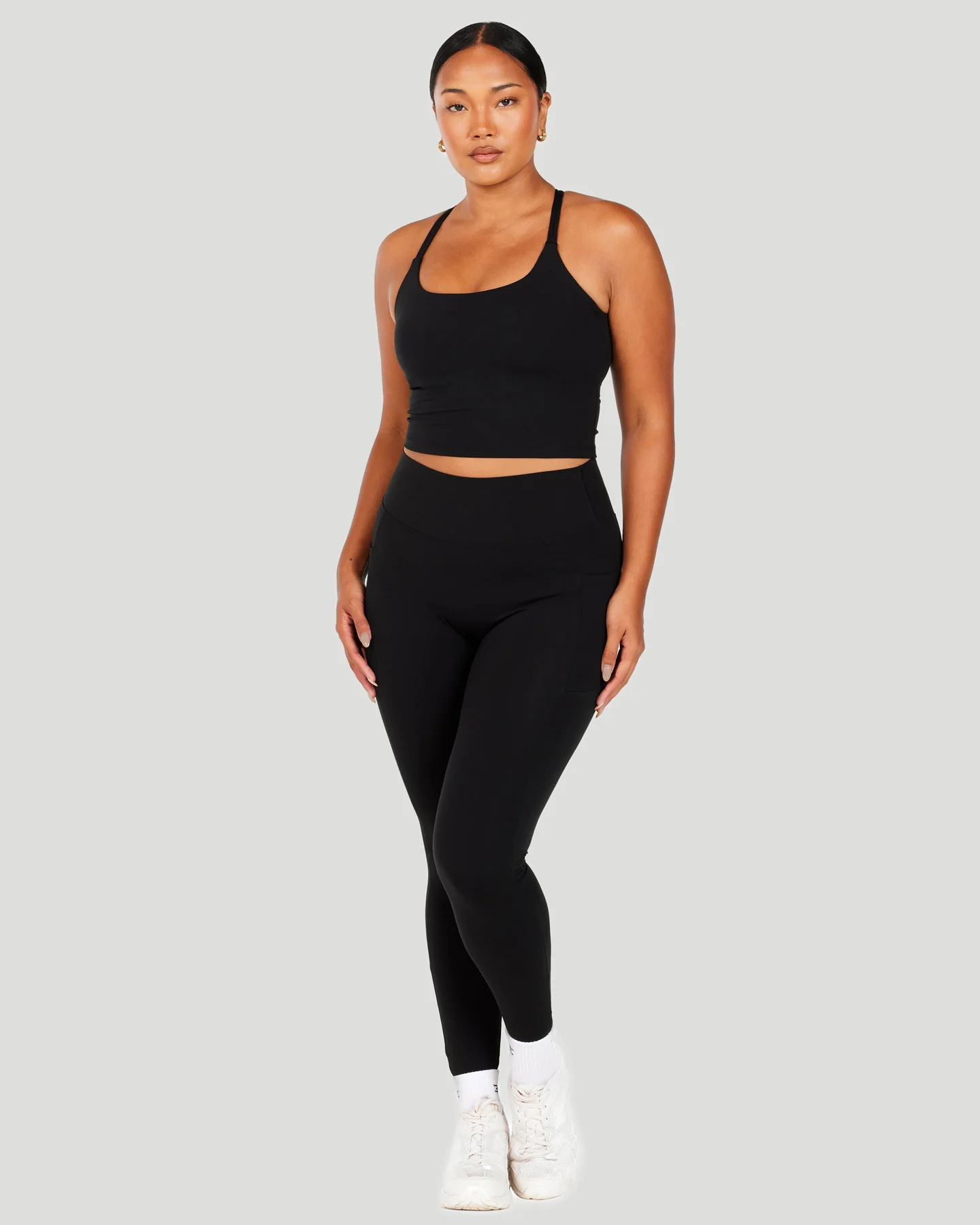 Aura Thin Strap Tank - Black - Image 6