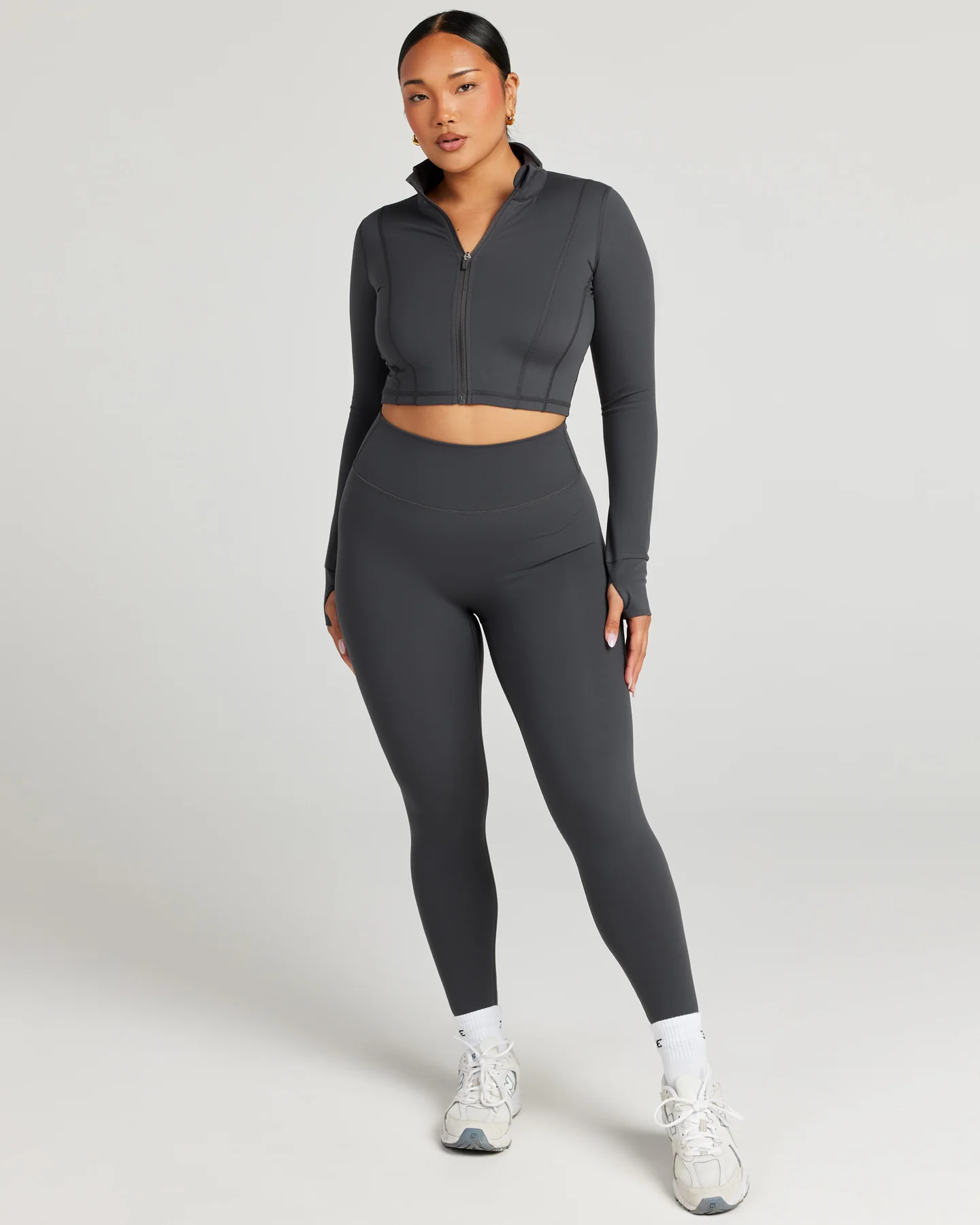 Cropped Aura Jacket - Charcoal - Image 3