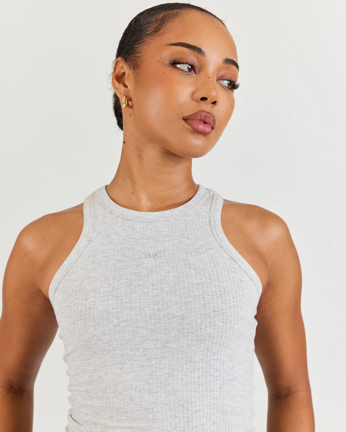 EE Ribbed Singlet - Grey Marle - Image 4