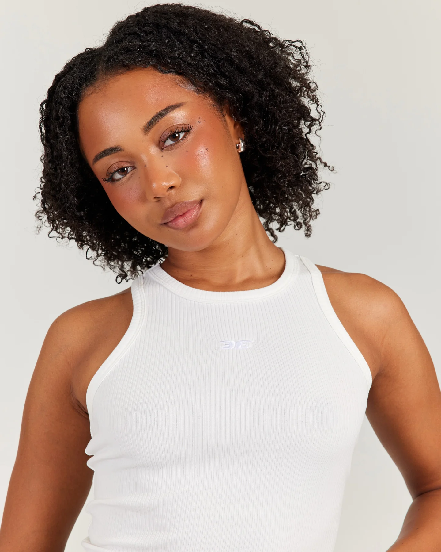 EE Ribbed Singlet - White - Image 4