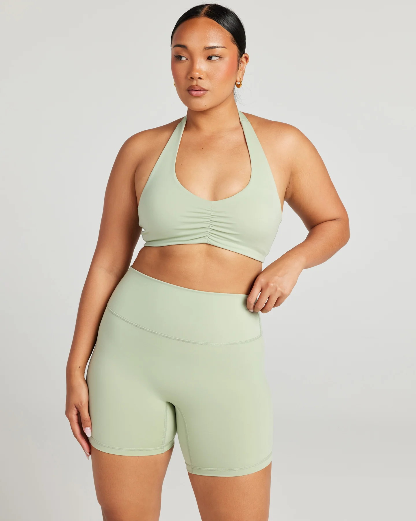 Halter Scrunch Bra - Light Sage - Image 4