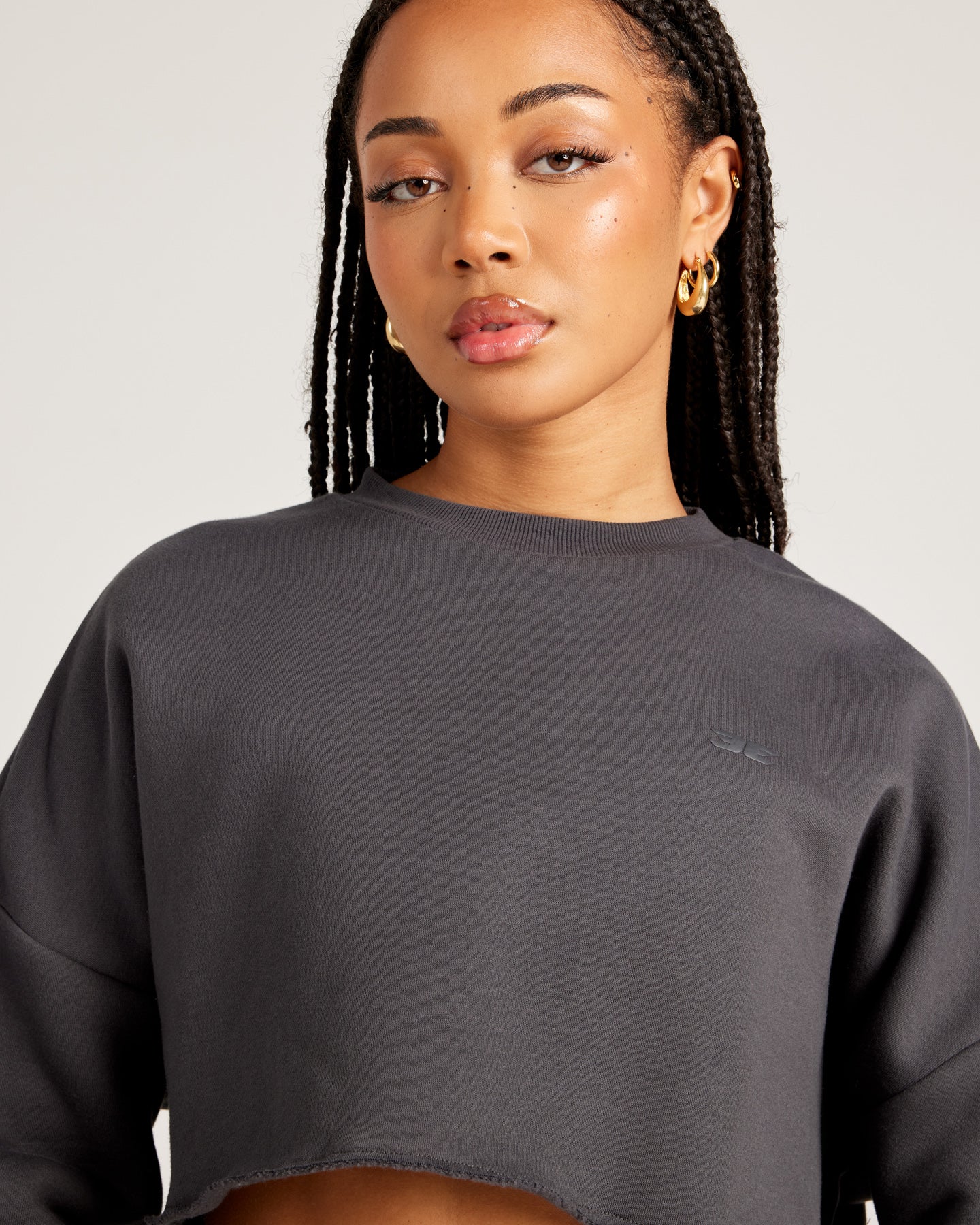 Omni Cropped Crewneck - Charcoal/Charcoal - Image 4