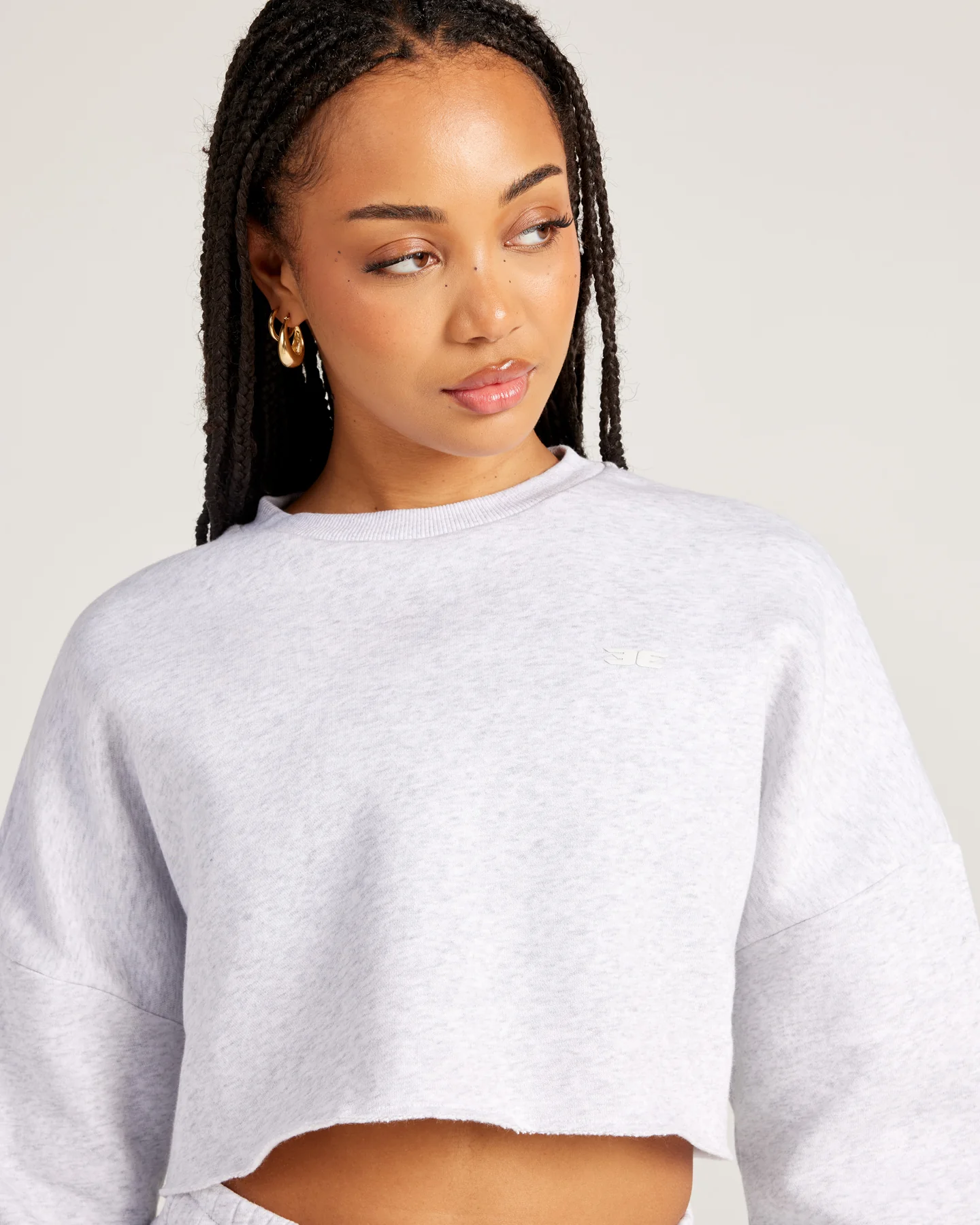 Omni Cropped Crewneck - Grey Marle/Grey Marle - Image 4