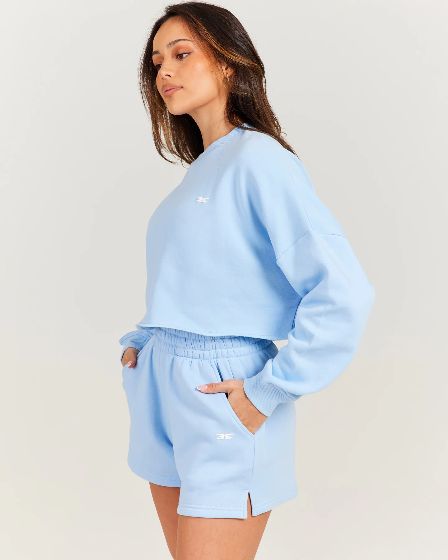 Omni Cropped Crewneck - Light Blue - Image 3