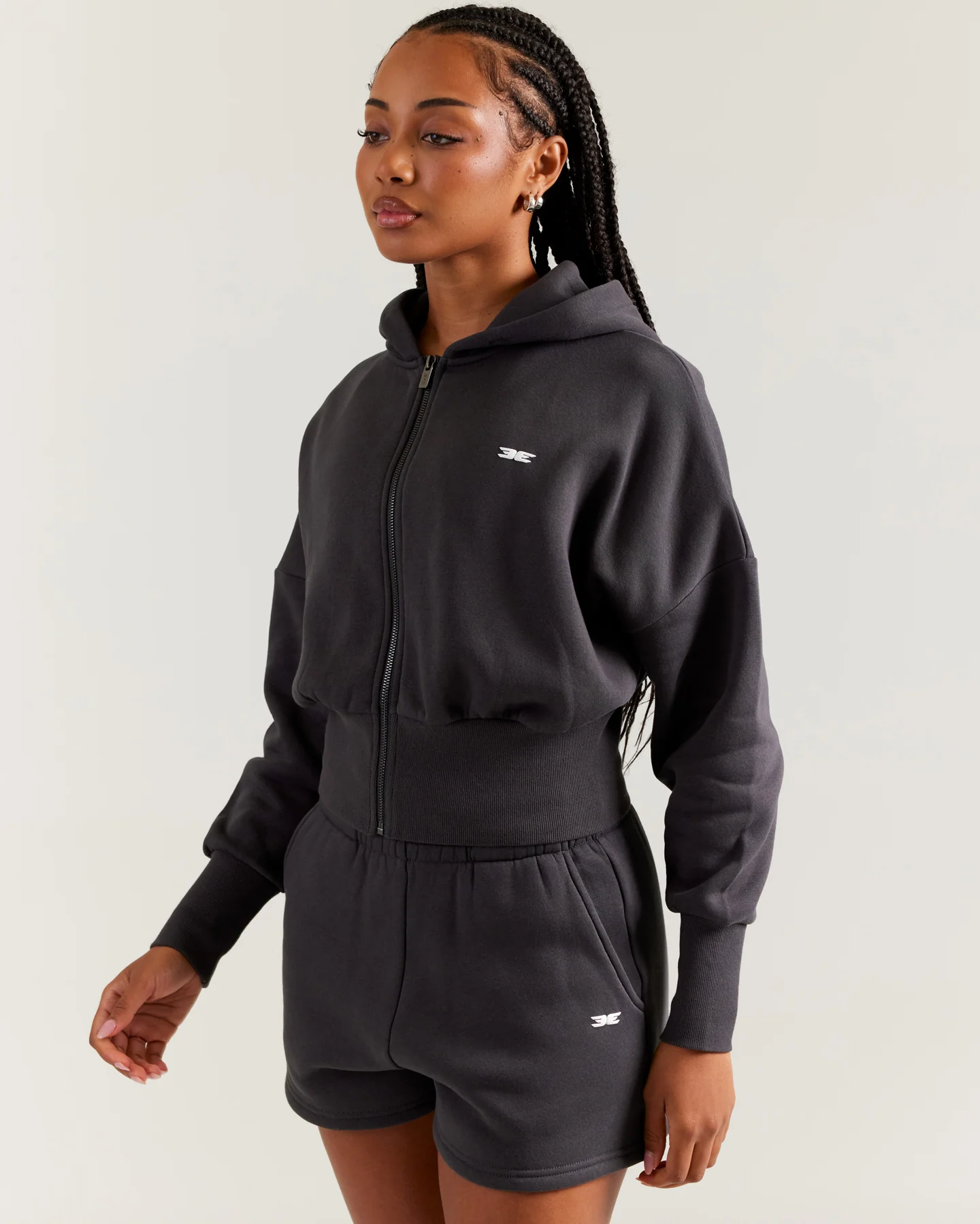 Omni Zip Through Hoodie - Charcoal - Image 3
