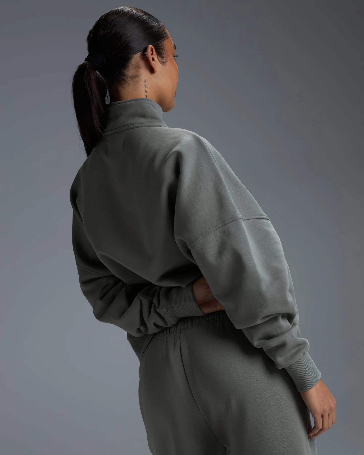 Premium Heavyweight Unisex 1/4 Zip - Fog Green - Image 7