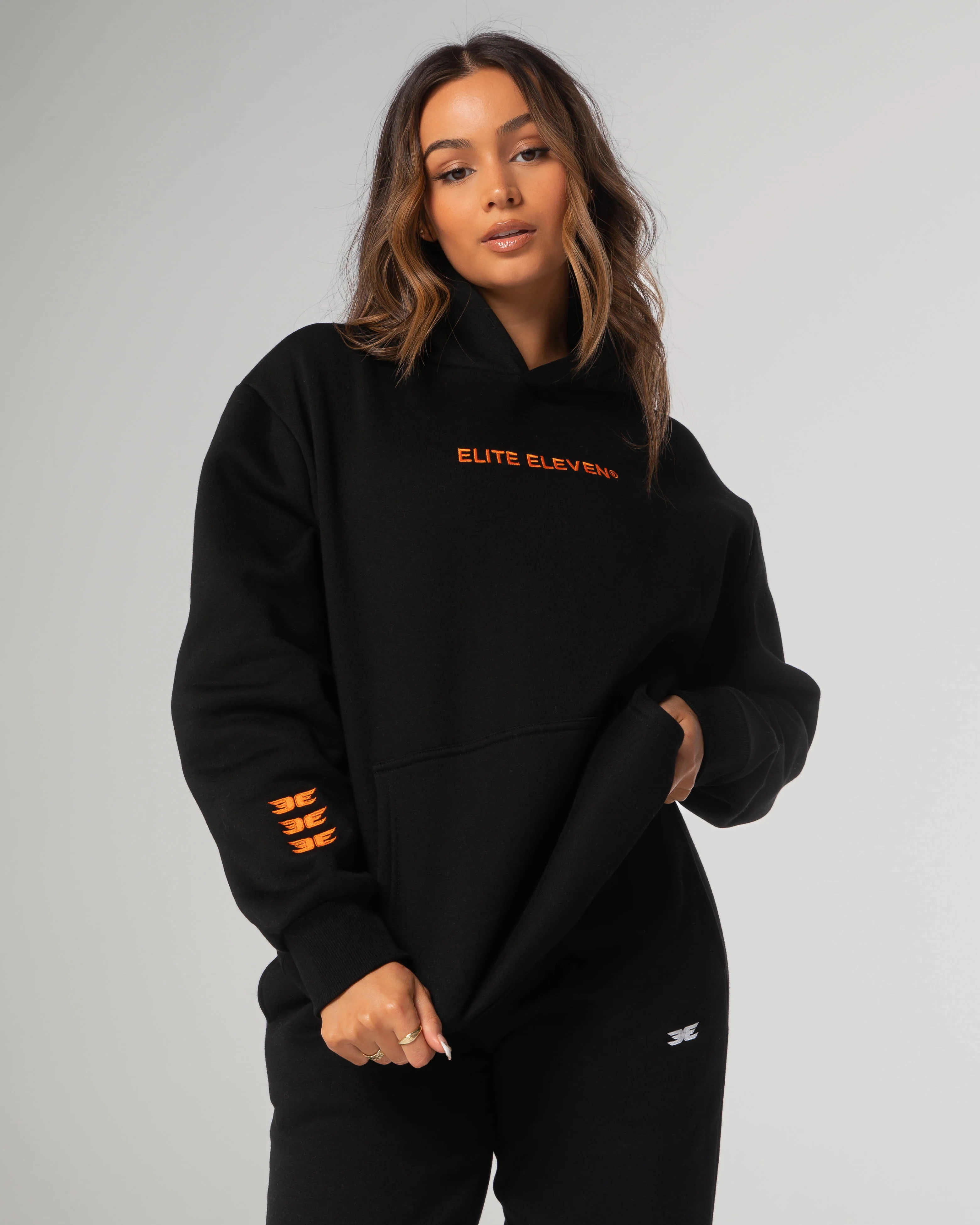 Registered Hoodie - Black/Orange - Image 2