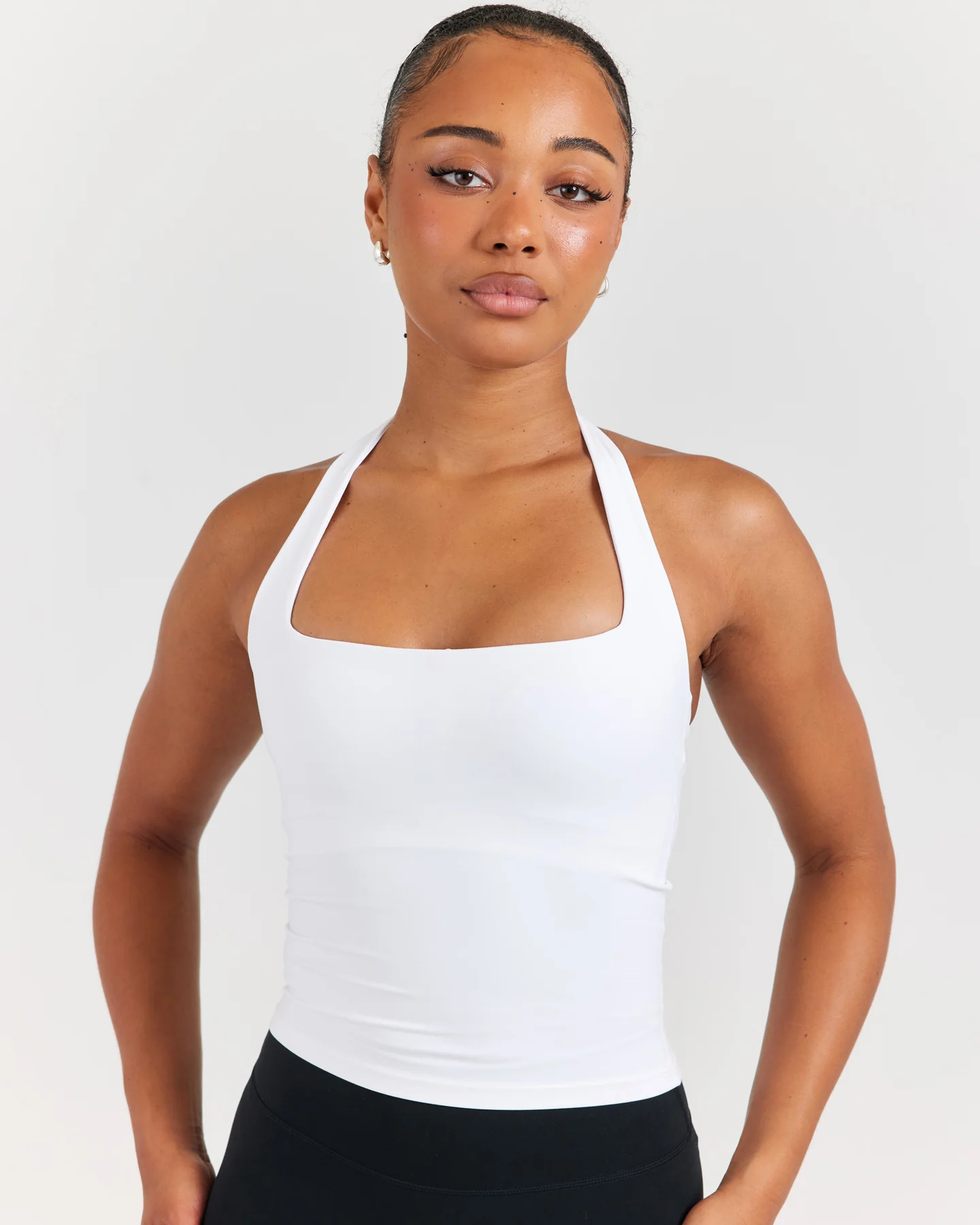 Soléa Square Neck Halter Tank - White - Image 4