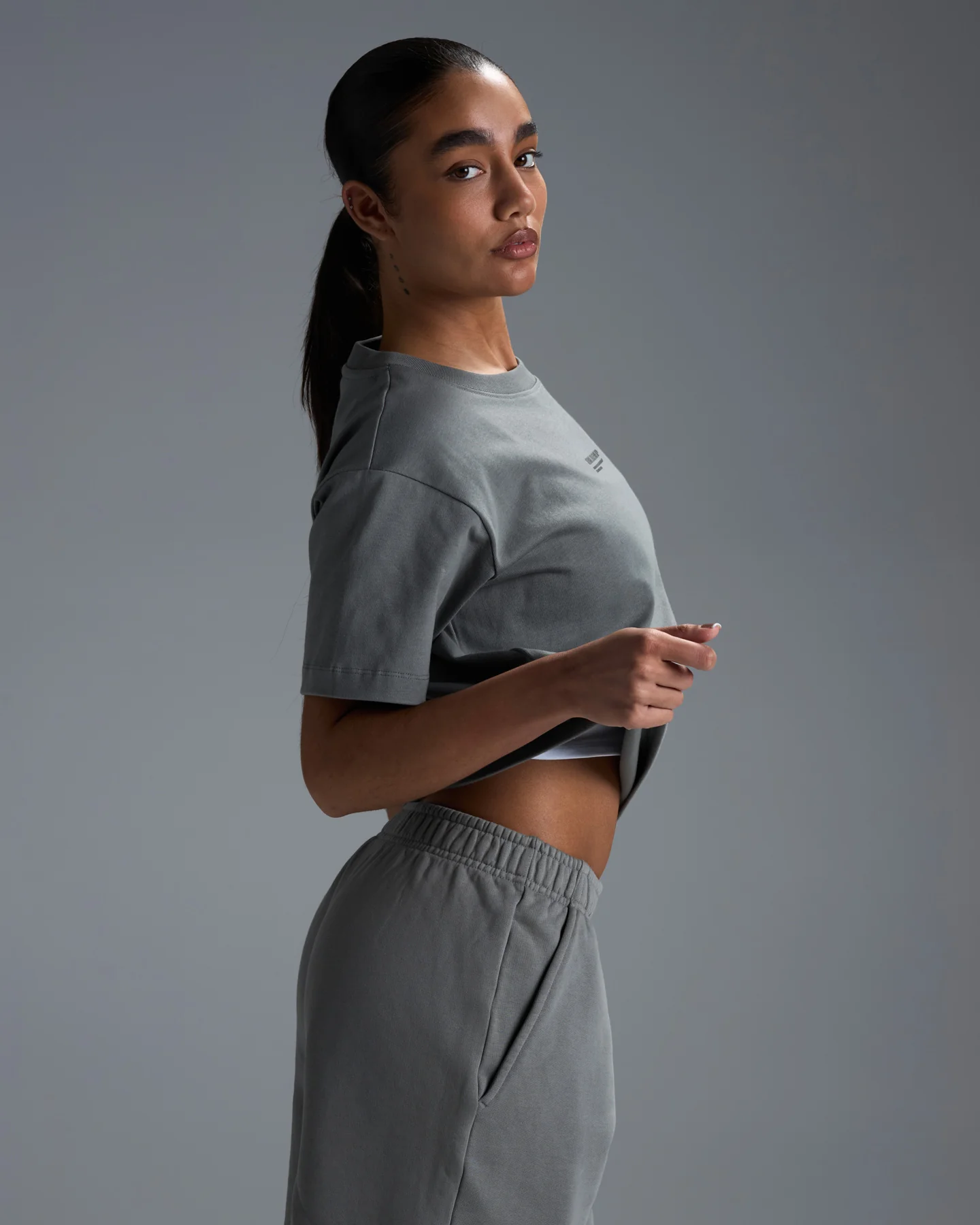 Women's Premium Cotton Boxy Tee - Fog Green - Image 4